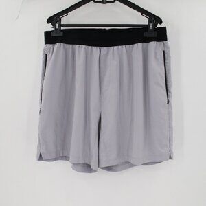 Rhone Mako Shorts Mens XL 7" Athletic Zip Pocket Slit Elastic Waist Pull On gym